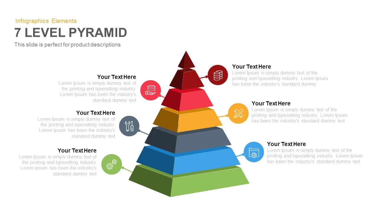 7 Level Pyramid Template for PowerPoint and Keynote Slide