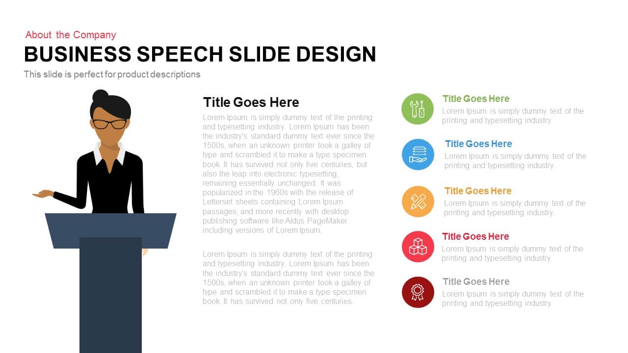 slides presentation makes a speech