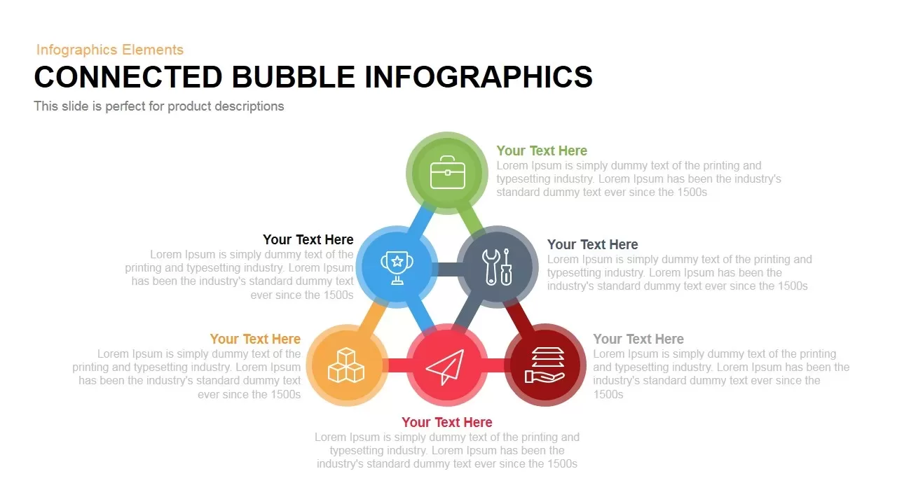 Connected Bubbles Template for PowerPoint and Keynote
