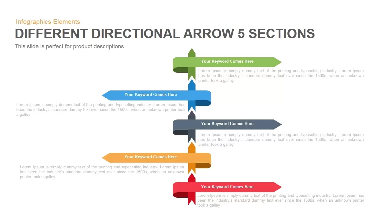 Different Directional Arrow Powerpoint Keynote template