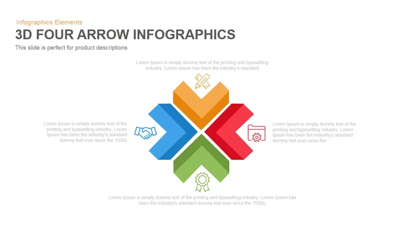 Four Arrow Infographics Powerpoint Keynote template