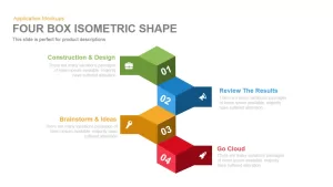 Four Box Isometric Shape Powerpoint Keynote template