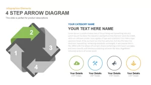 Four Step Arrow Diagram Powerpoint Keynote template
