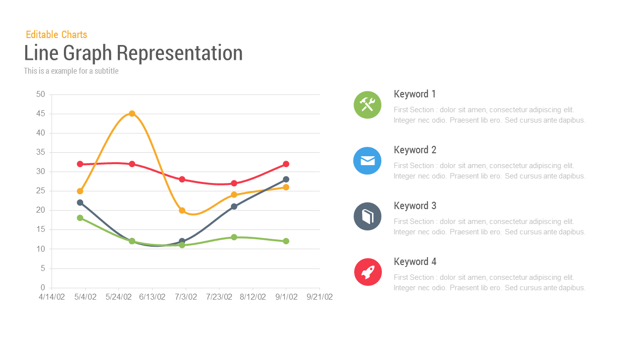 Line Chart Representation PowerPoint Templates