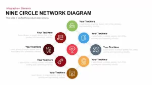 Nine Circle Network Diagram Template for PowerPoint and Keynote