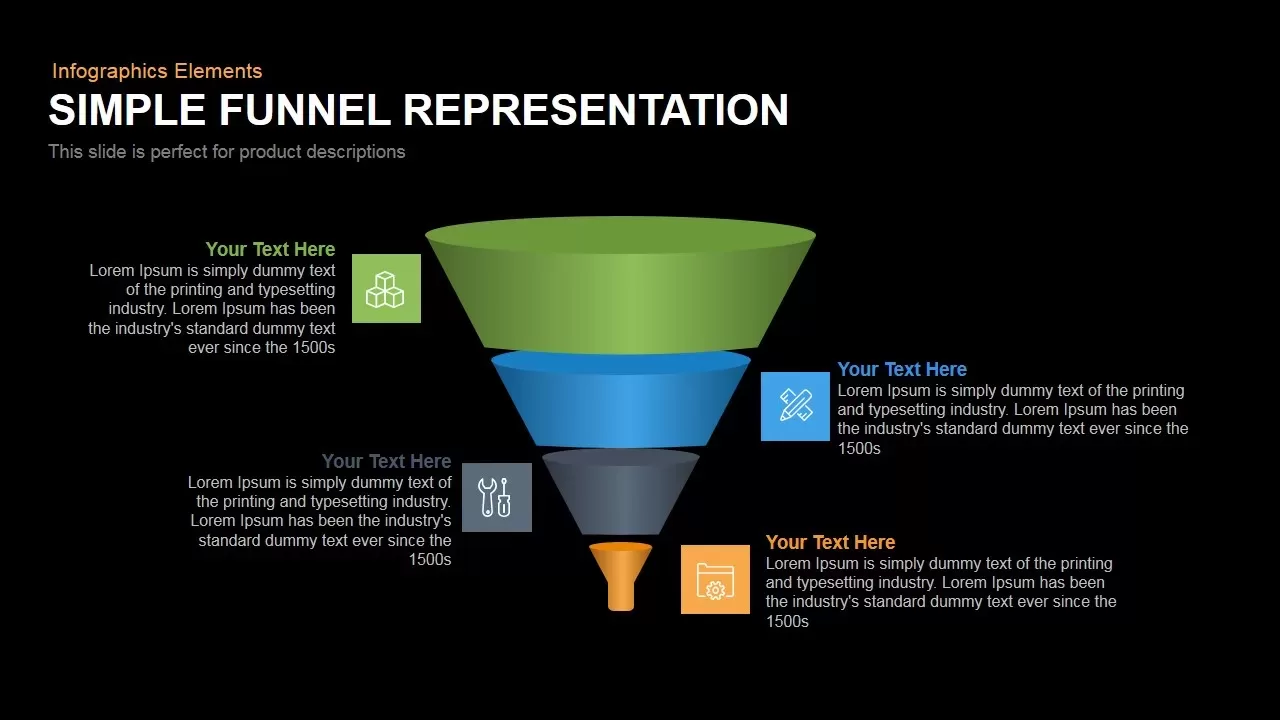 Simple Funnel Representation Powerpoint Keynote template