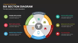 Six Section Diagram Powerpoint Keynote template