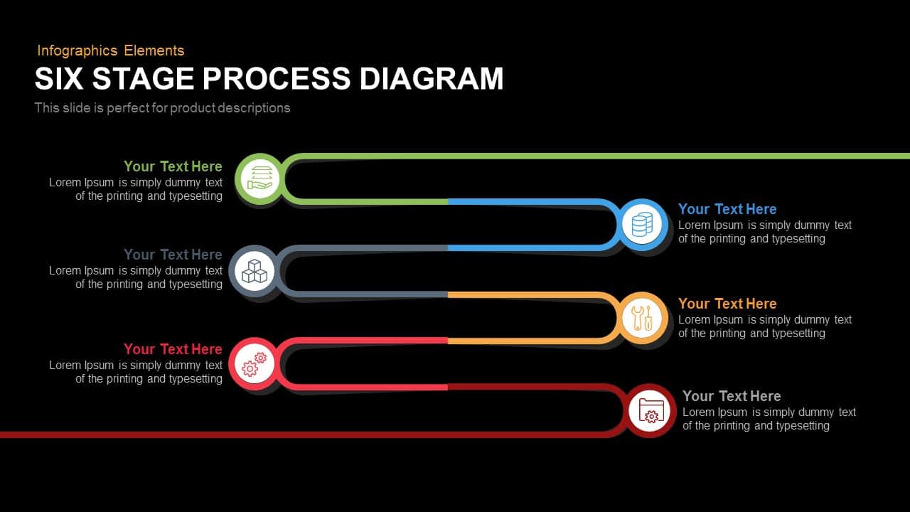 6 Stage Process Diagram Powerpoint Template And Keynote 5599