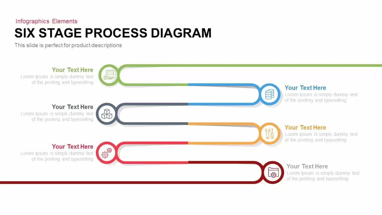 6 Stage Process Diagram PowerPoint Template