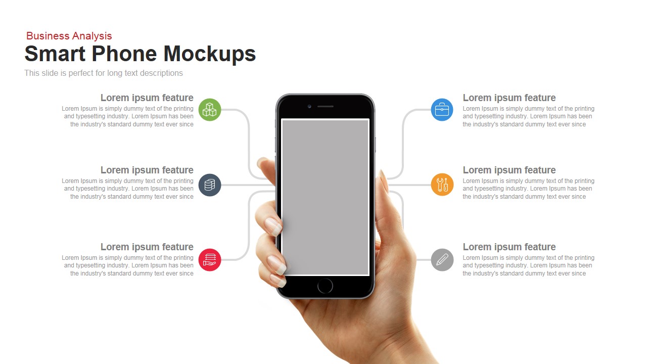 Smartphone Mockup Powerpoint Template And Keynote Slide Slidebazaar