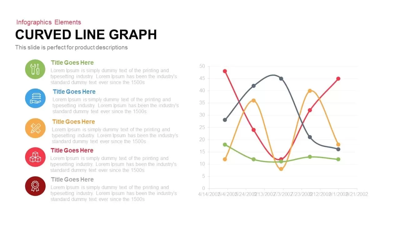 Curved Line Graph PowerPoint Template and Keynote Slide