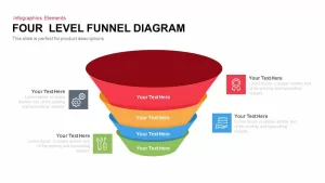 4 Level Funnel Diagram Template for PowerPoint and Keynote Slide
