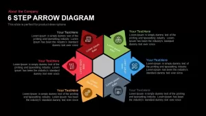 6 Step Arrow Diagram Powerpoint and Keynote template