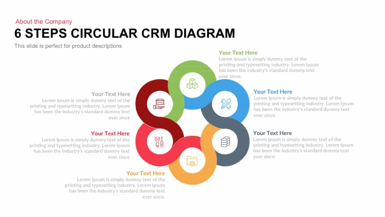 6 Steps Circular CRM Diagram for PowerPoint and Keynote