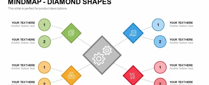 Mind map PowerPoint Template and Keynote Slide in Diamond Shape