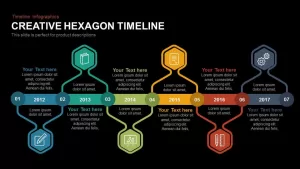 Creative Hexagon Timeline PowerPoint Template and Keynote