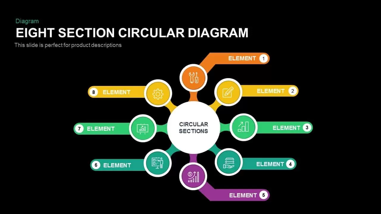 8 Section Circular Diagram PowerPoint Template and Keynote Slide