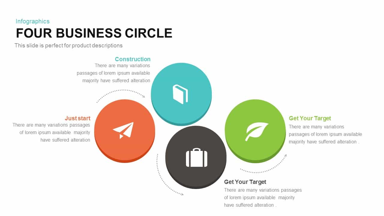 4 Business Circle Template for PowerPoint and Keynote