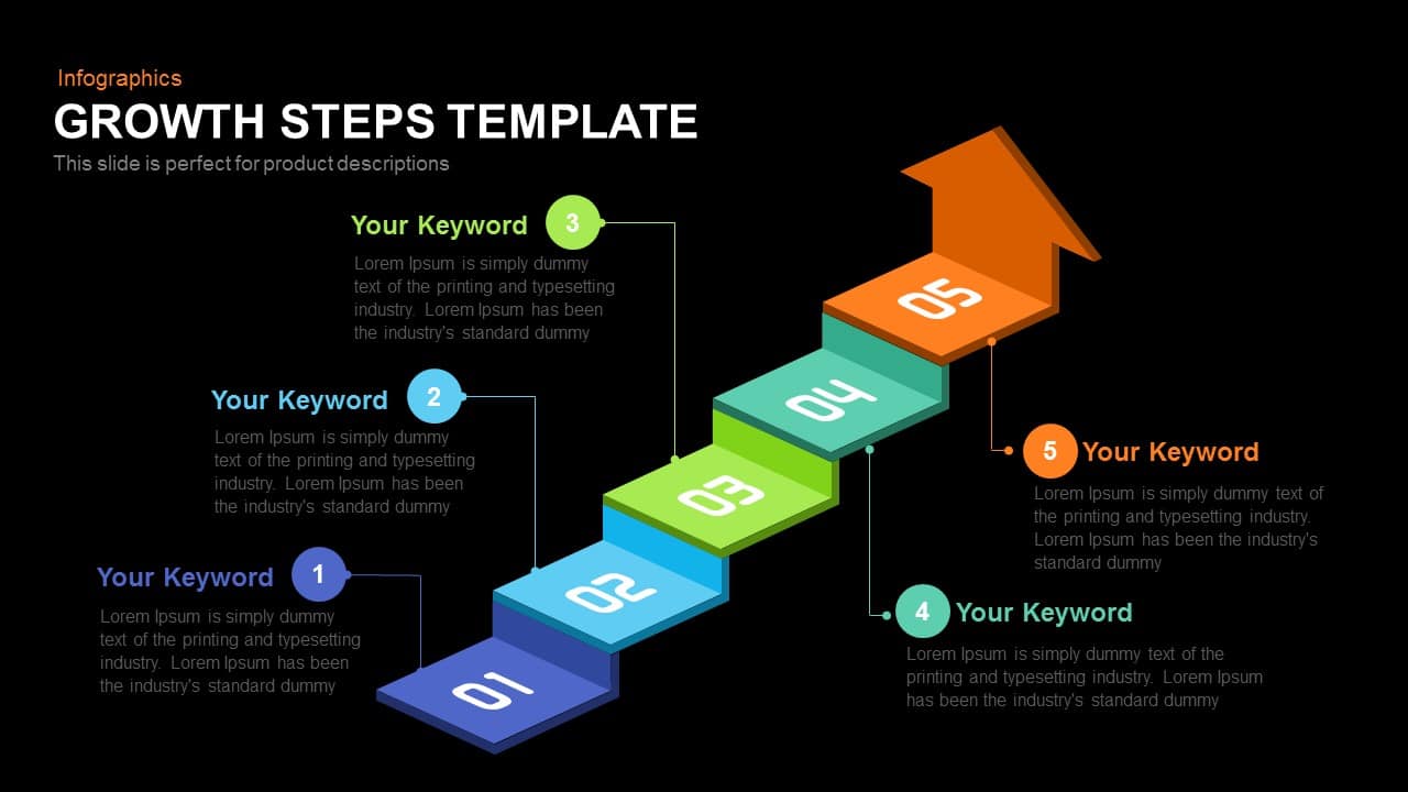 Growth Steps Template For Powerpoint And Keynote Presentation 8949