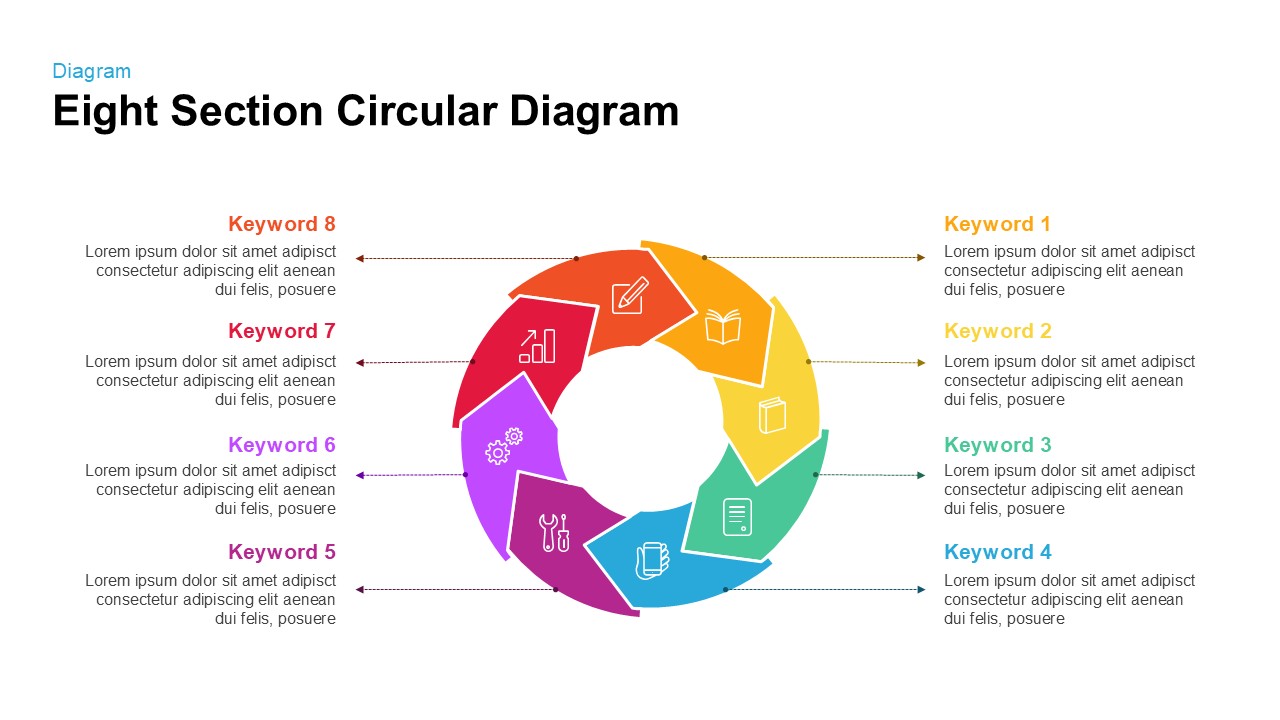 Section Circular Diagram PowerPoint Template and Keynote 8 section