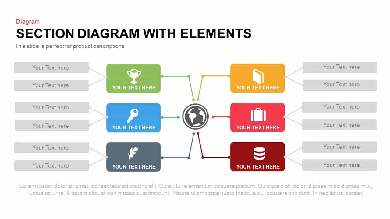 Section Diagram with Elements Template for PowerPoint and Keynote