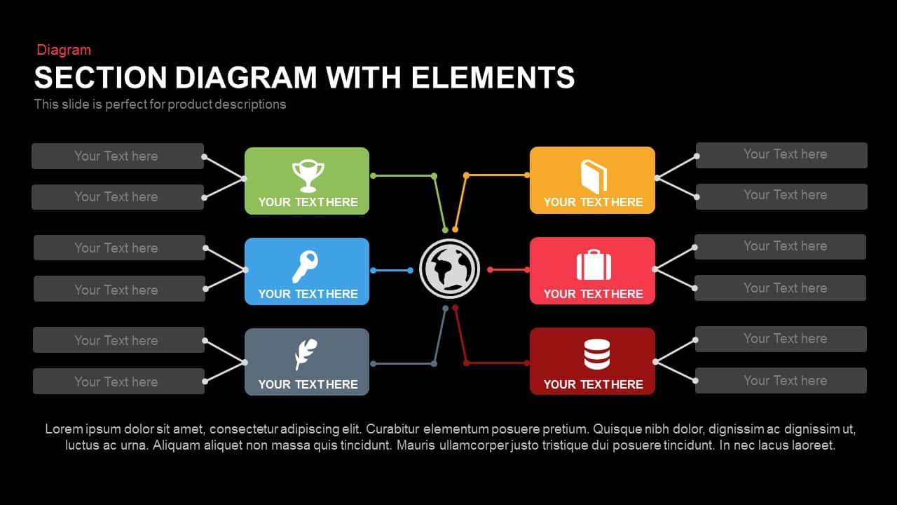 Section Diagram with Elements Template for PowerPoint and Keynote
