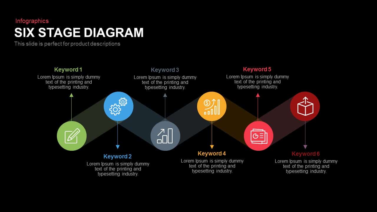 6 Stages Diagram Template For Powerpoint And Keynote