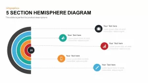 5 Section Hemisphere Diagram Template for PowerPoint and Keynote
