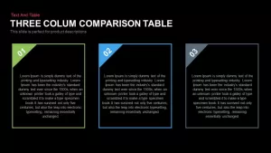 Three Column Comparison Table