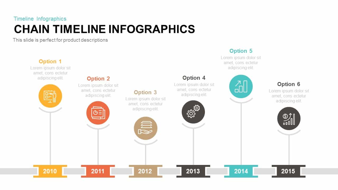 Chain Timeline Infographics PowerPoint Template and Keynote Slide