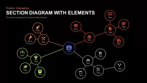 Cluster Diagram Connection Powerpoint and Keynote template