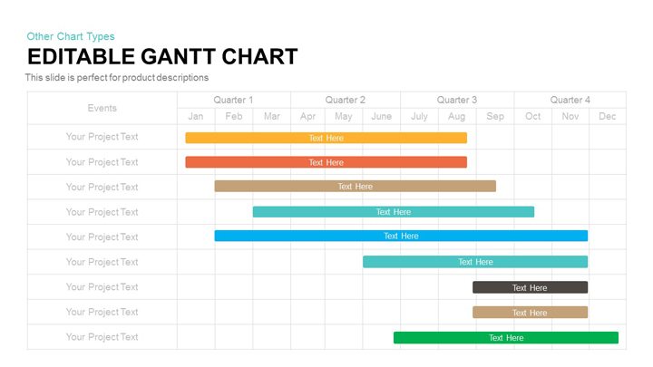 Editable Gantt Chart PowerPoint Template and Keynote Slide