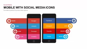 Mobile with Social Media Icons PowerPoint Template and Keynote Slide