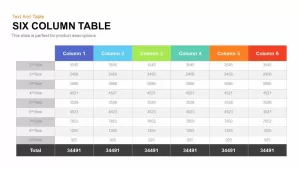 Six Column Table Template for PowerPoint and Keynote