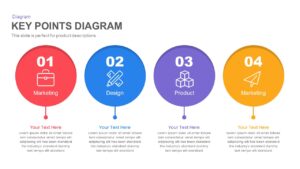 4 steps Key Points PowerPoint Presentation Diagram