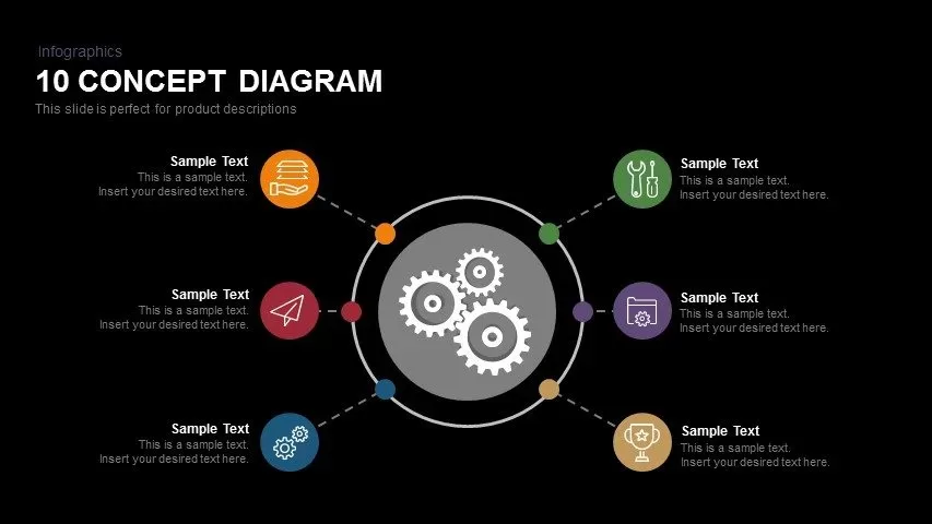 Process Gears with Elements Powerpoint and Keynote template