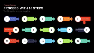 Process with 15 Steps Powerpoint and Keynote template