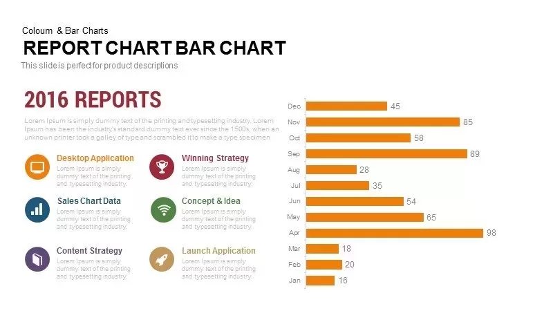 report bar chart PowerPoint template and keynote