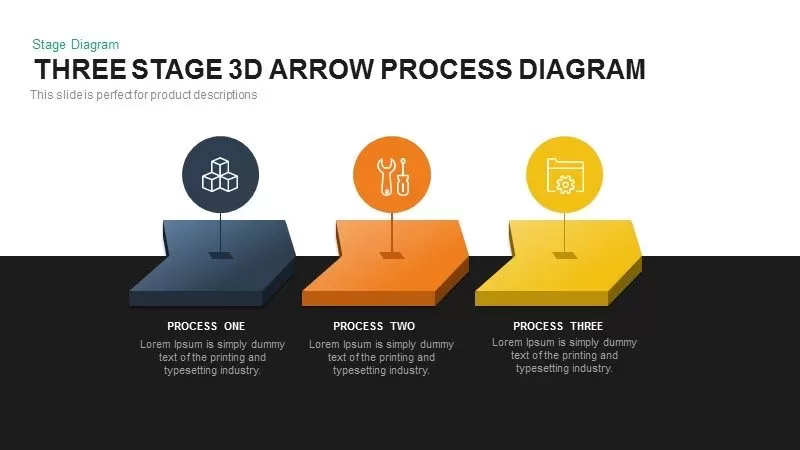 Animated 3d Arrow Process Diagram PowerPoint Template