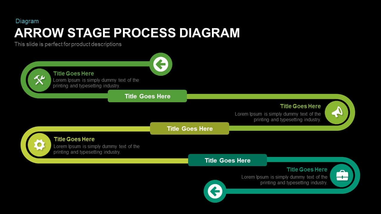 Arrow Stage Process Diagram Powerpoint Template And Keynote 1914