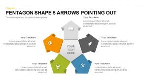 5 Arrows Pentagon Shape Pointing Out