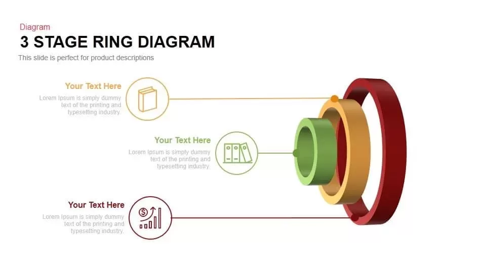 3 stage ring diagram PowerPoint template
