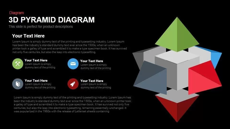 3d Pyramid Diagram Powerpoint and Keynote template