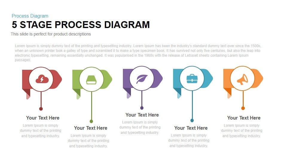 5 Stage Process Diagram Powerpoint Template And Keynote Slide 3048