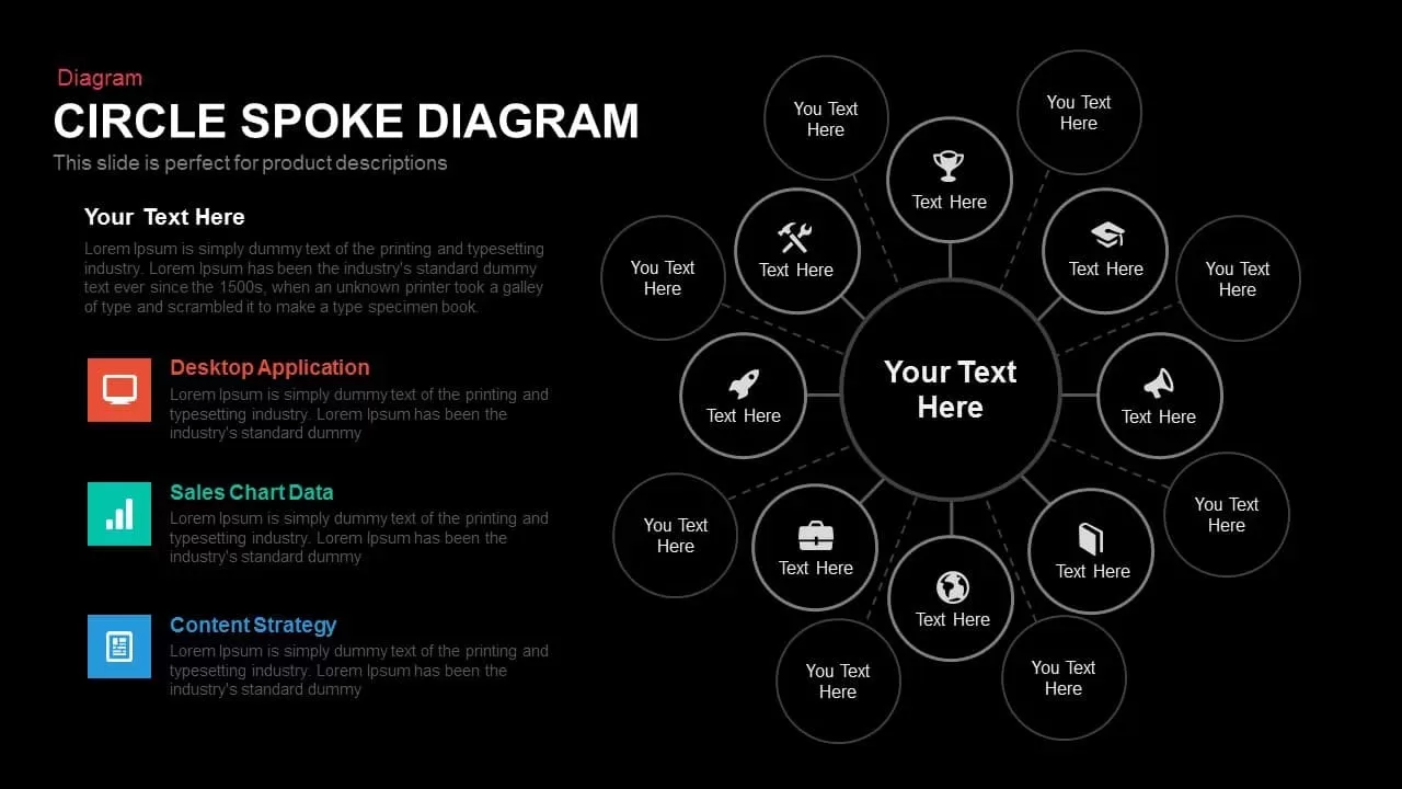 Circle Spoke Diagram Powerpoint and Keynote template