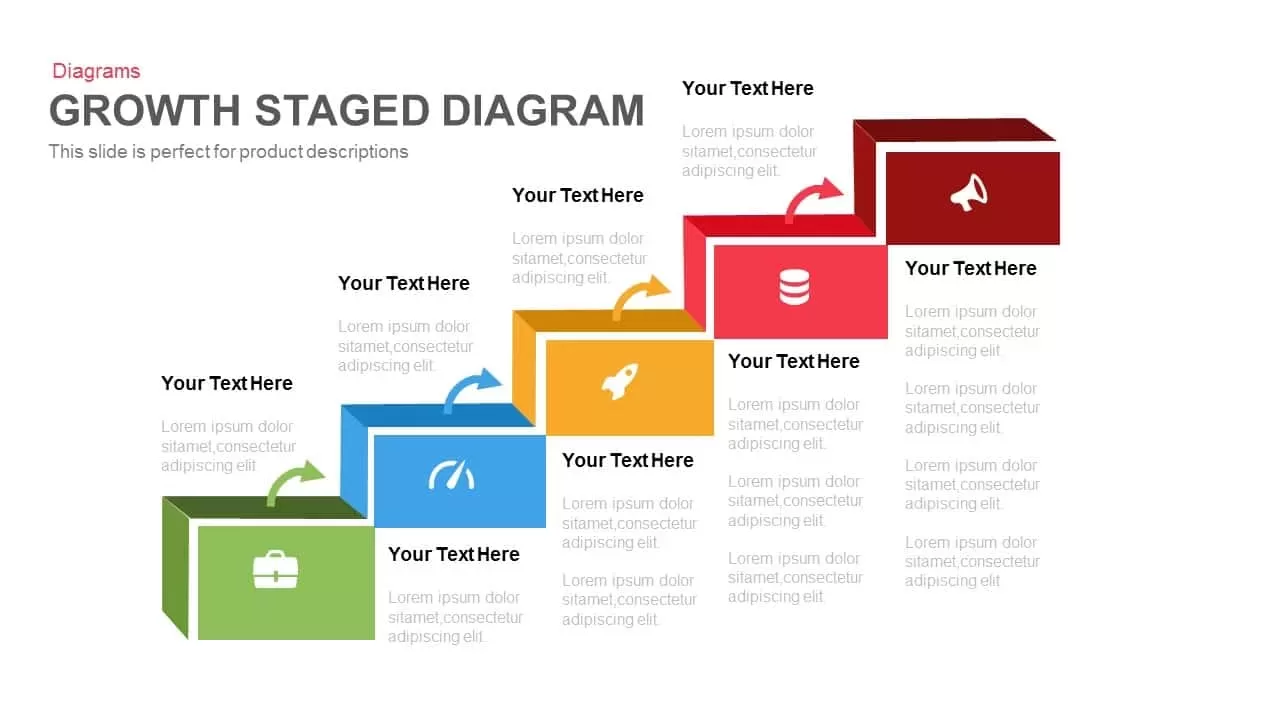 Growth Staged Diagram Powerpoint and Keynote template