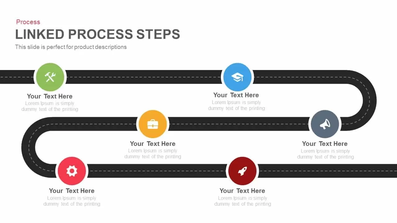 Linked Process Steps PowerPoint Template and Keynote