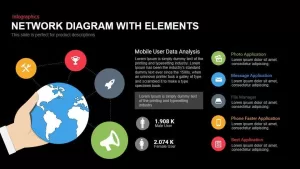 Network Diagram with Elements Powerpoint and Keynote template