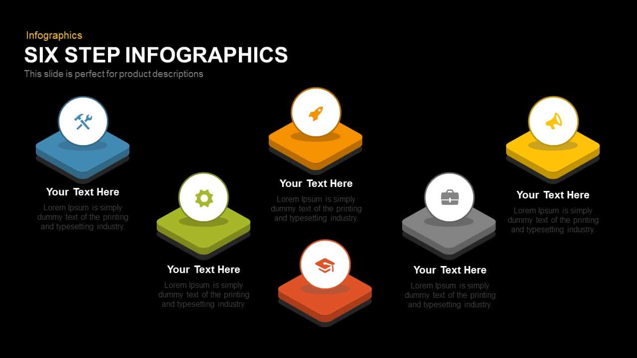 Six Step Infographics Powerpoint and Keynote template