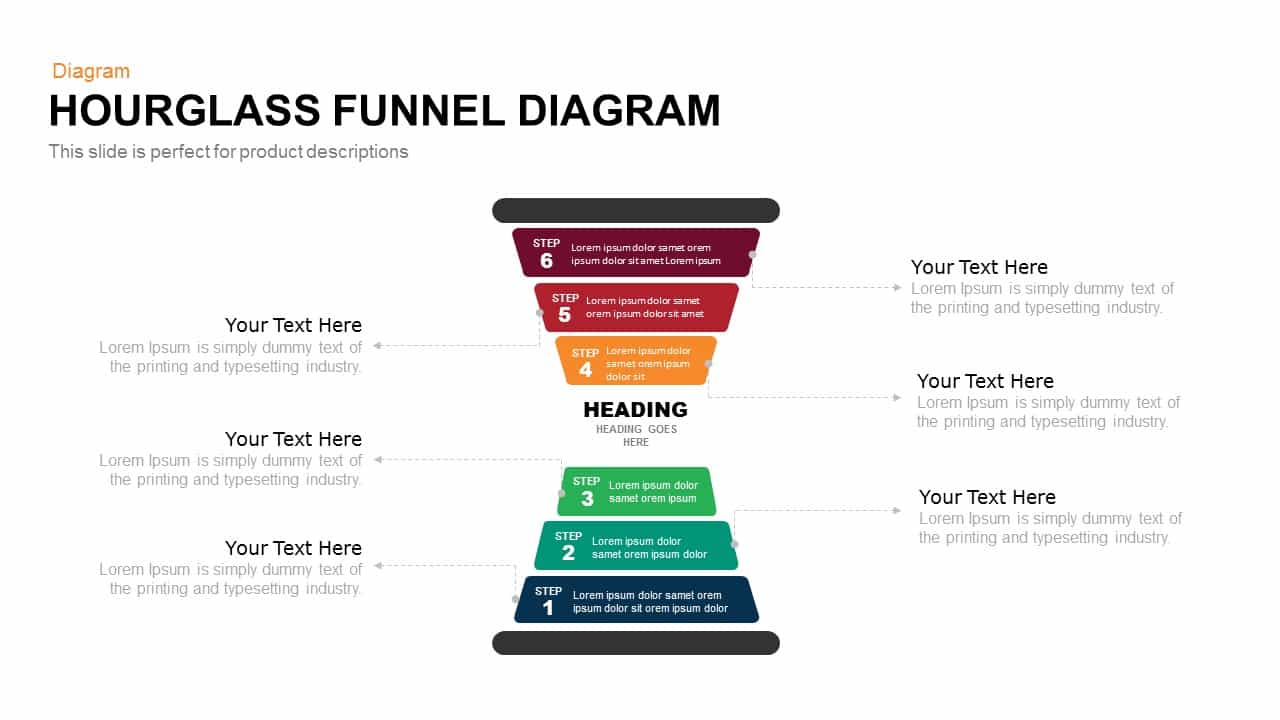 Hourglass Funnel Diagram Powerpoint and Keynote template